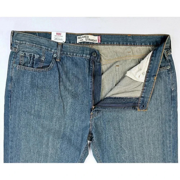 Levi's Size 44X30 Men's 559 Relaxed Straight Blue Denim Cotton Logo Jeans NWT - Picture 11 of 13